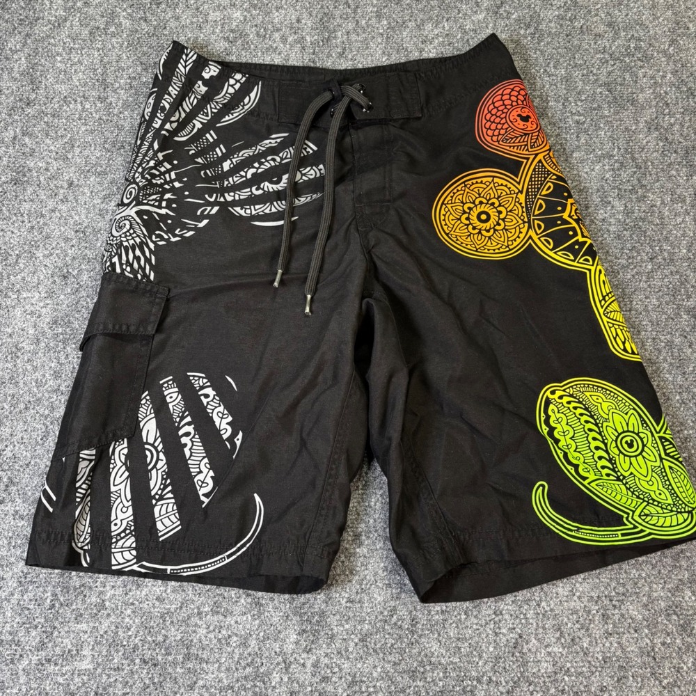 Disney Disneyland‎ Walt Disney World Mickey Mouse Black Board Shorts Men Size 28